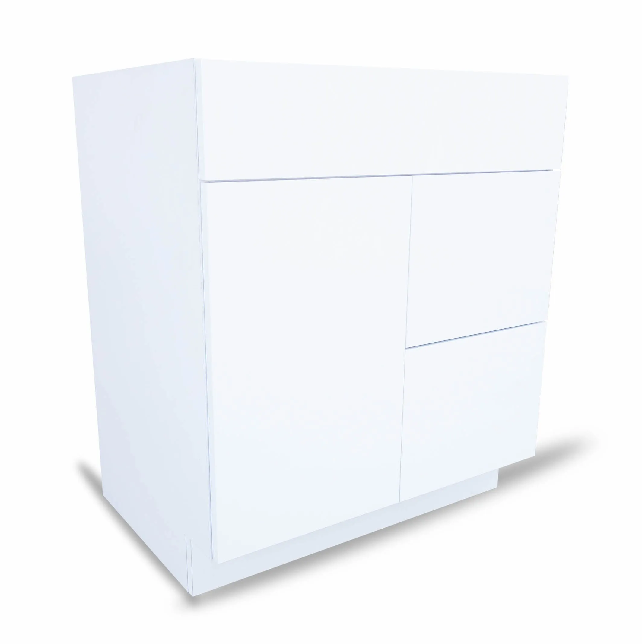 30 Inch Bathroom Cabinet Vanity Blanco Polished Left  Drawers