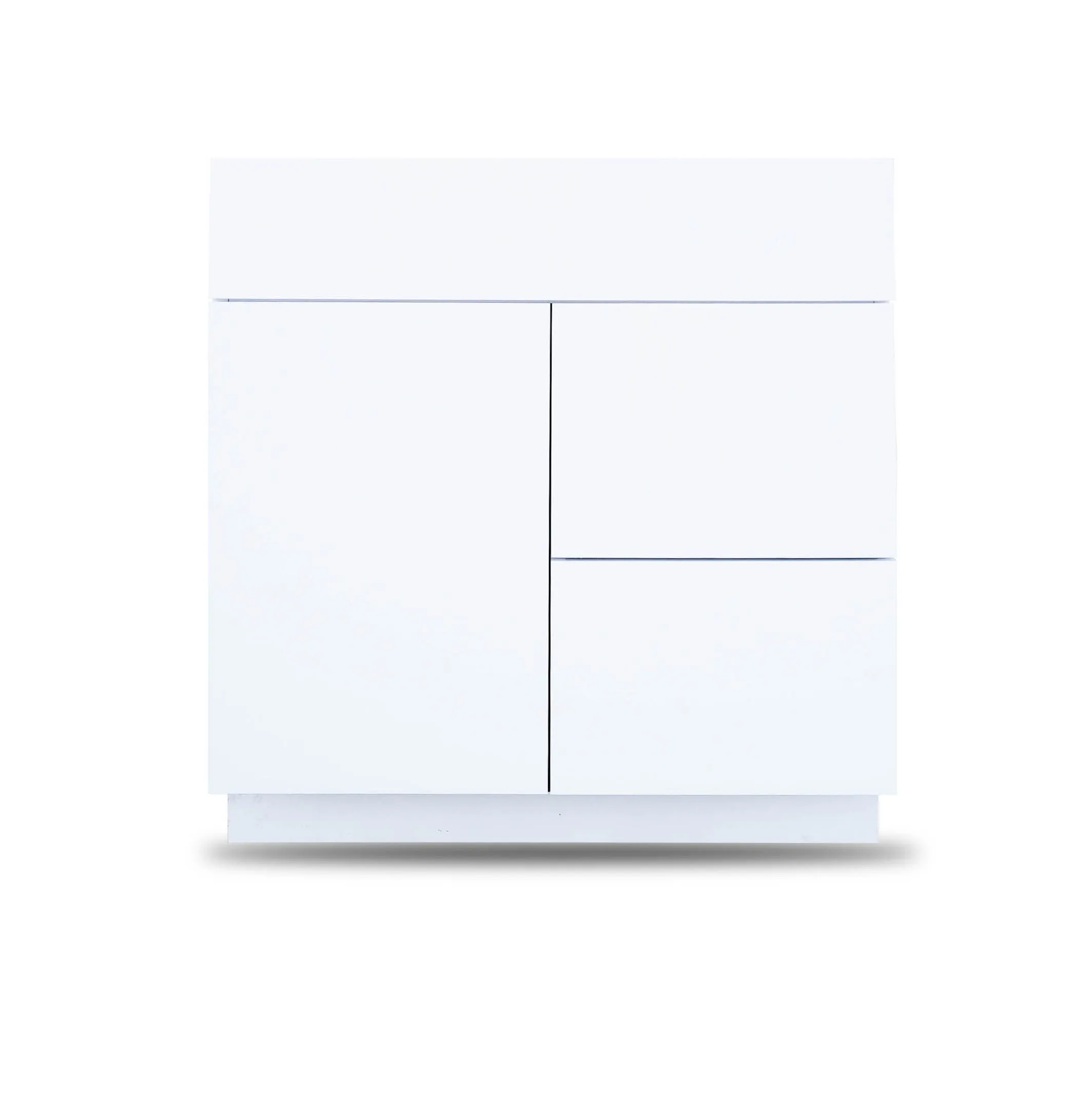 30 Inch Bathroom Cabinet Vanity Blanco Polished Left  Drawers
