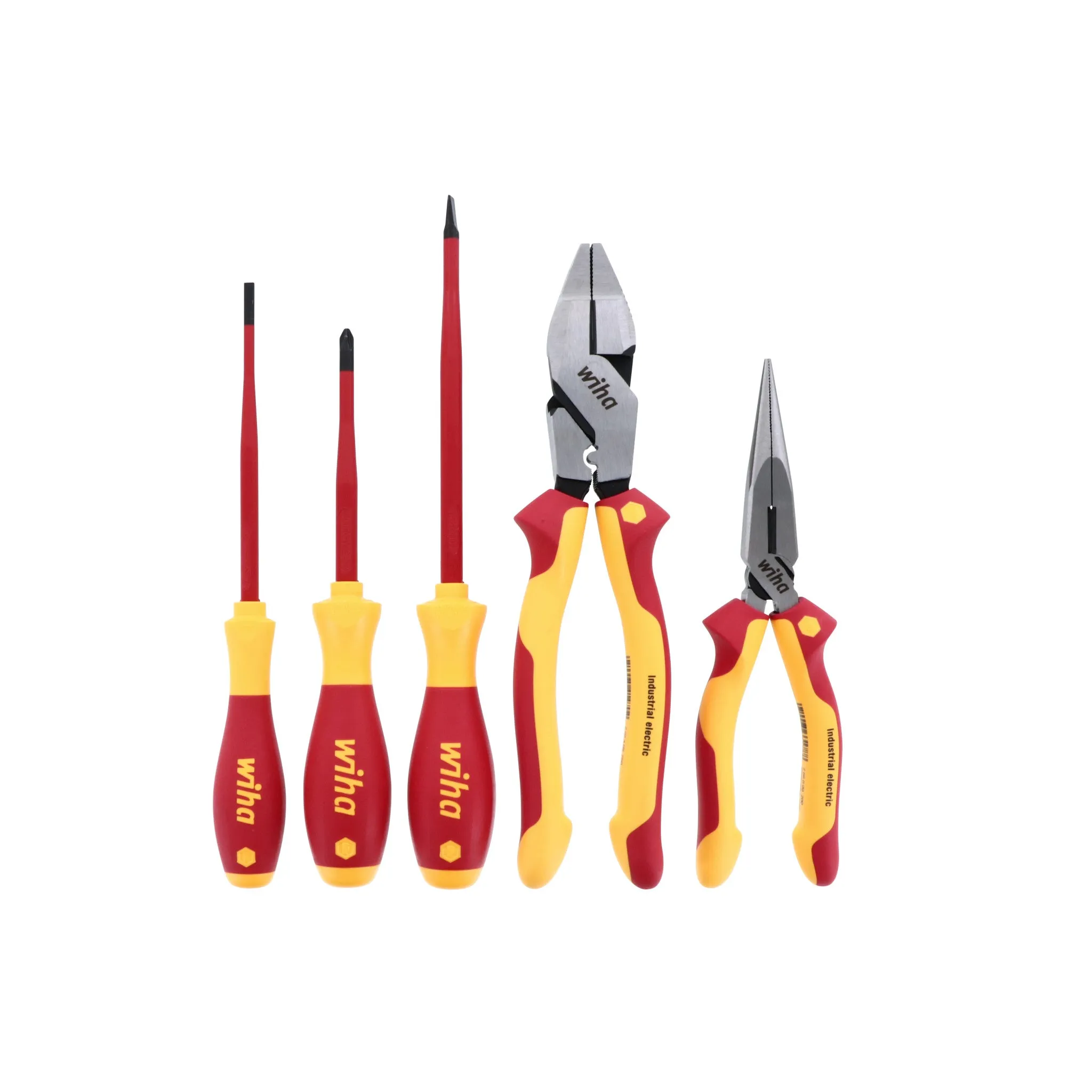5 Piece Insulated Pliers and Cutters with SlimLine Screwdrivers Set