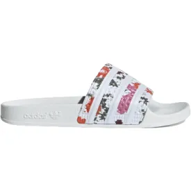 Adidas Women's Adilette Slides - Cloud White / Floral