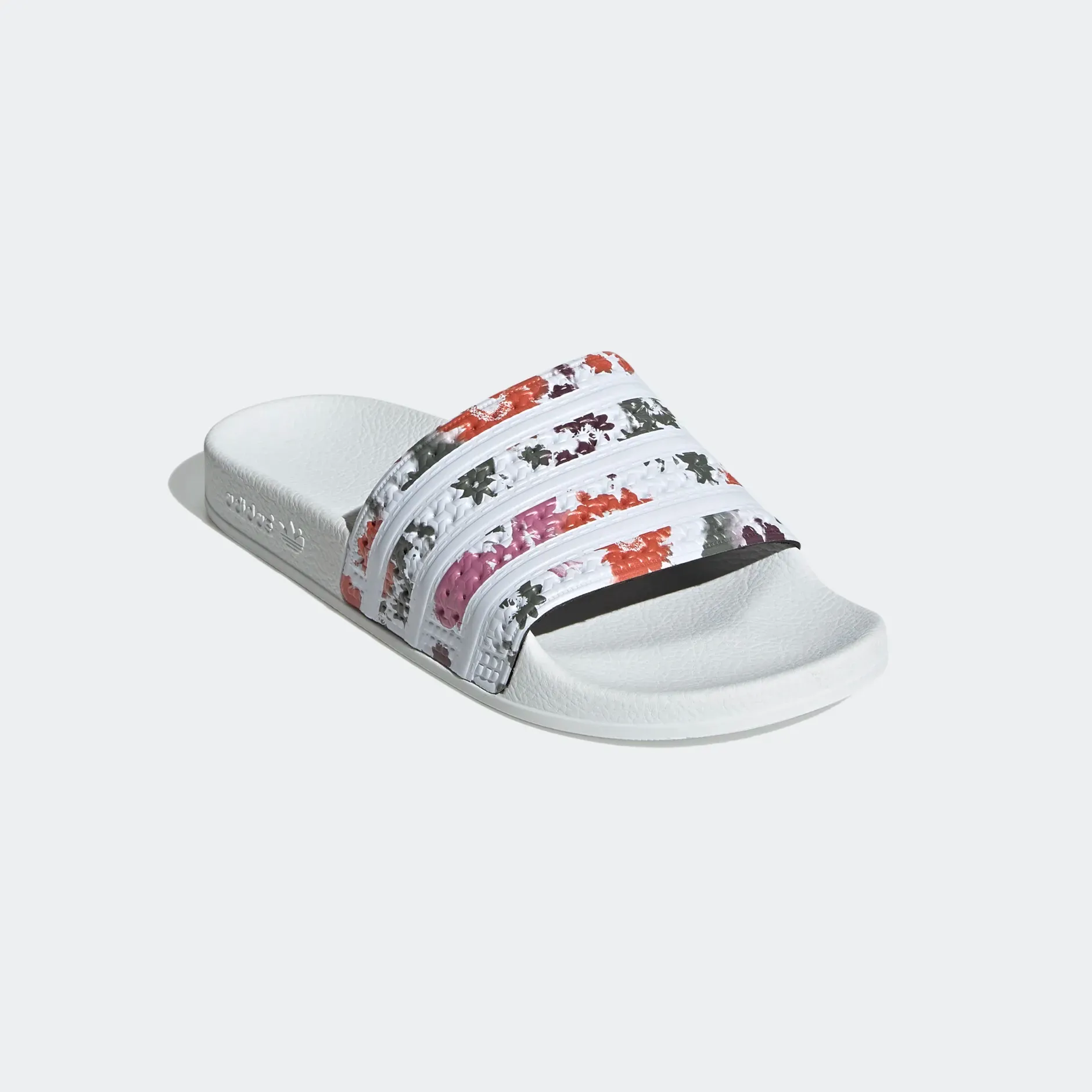 Adidas Women's Adilette Slides - Cloud White / Floral