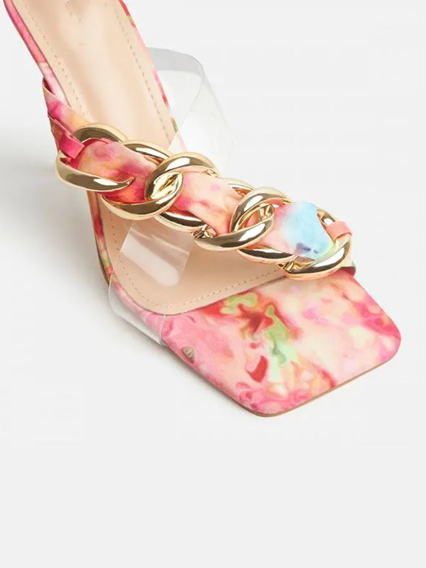 Amozae-Asymmetrical Chain Heeled Sandals