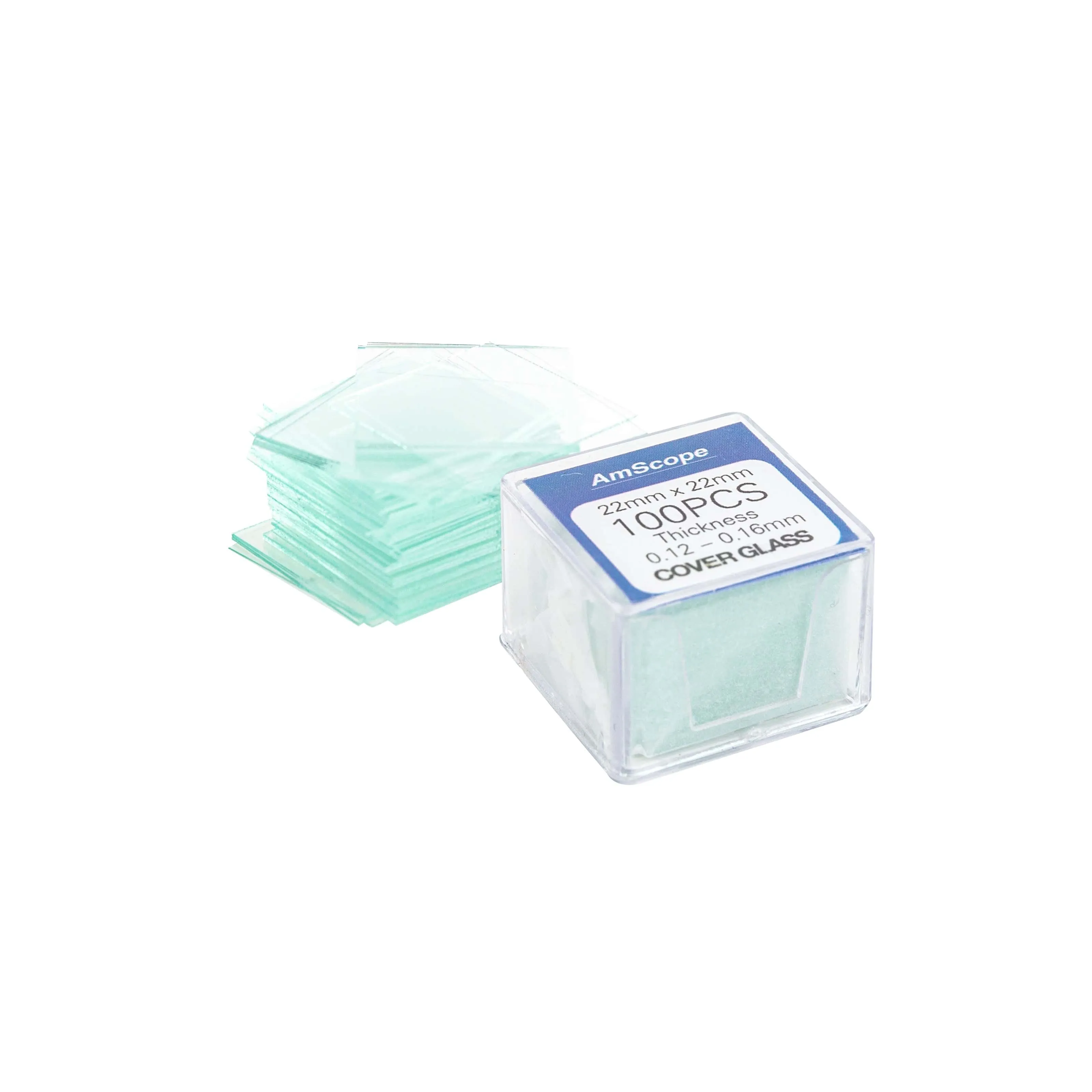 AmScope 4 Pack 50 Pre-Cleaned Blank Microscope Slides and 100 22x22mm Square Cover Glass