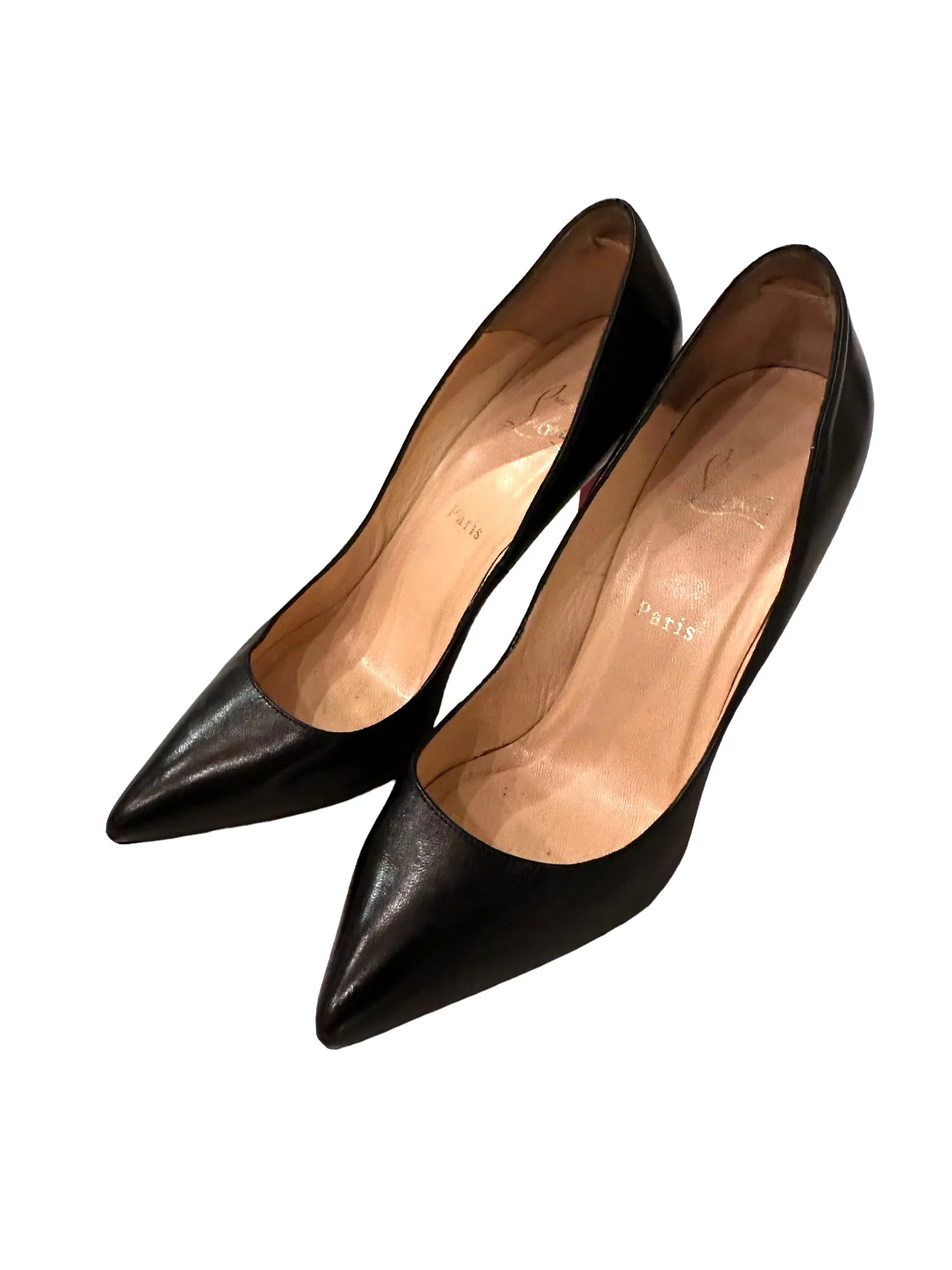 Black Leather Stilettos - 10