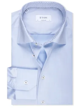 Blue Plain Inlay Contemporary Fit Shirt