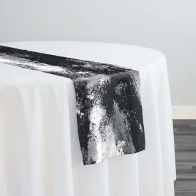 Element Jacquard Table Runner in Black and Silver