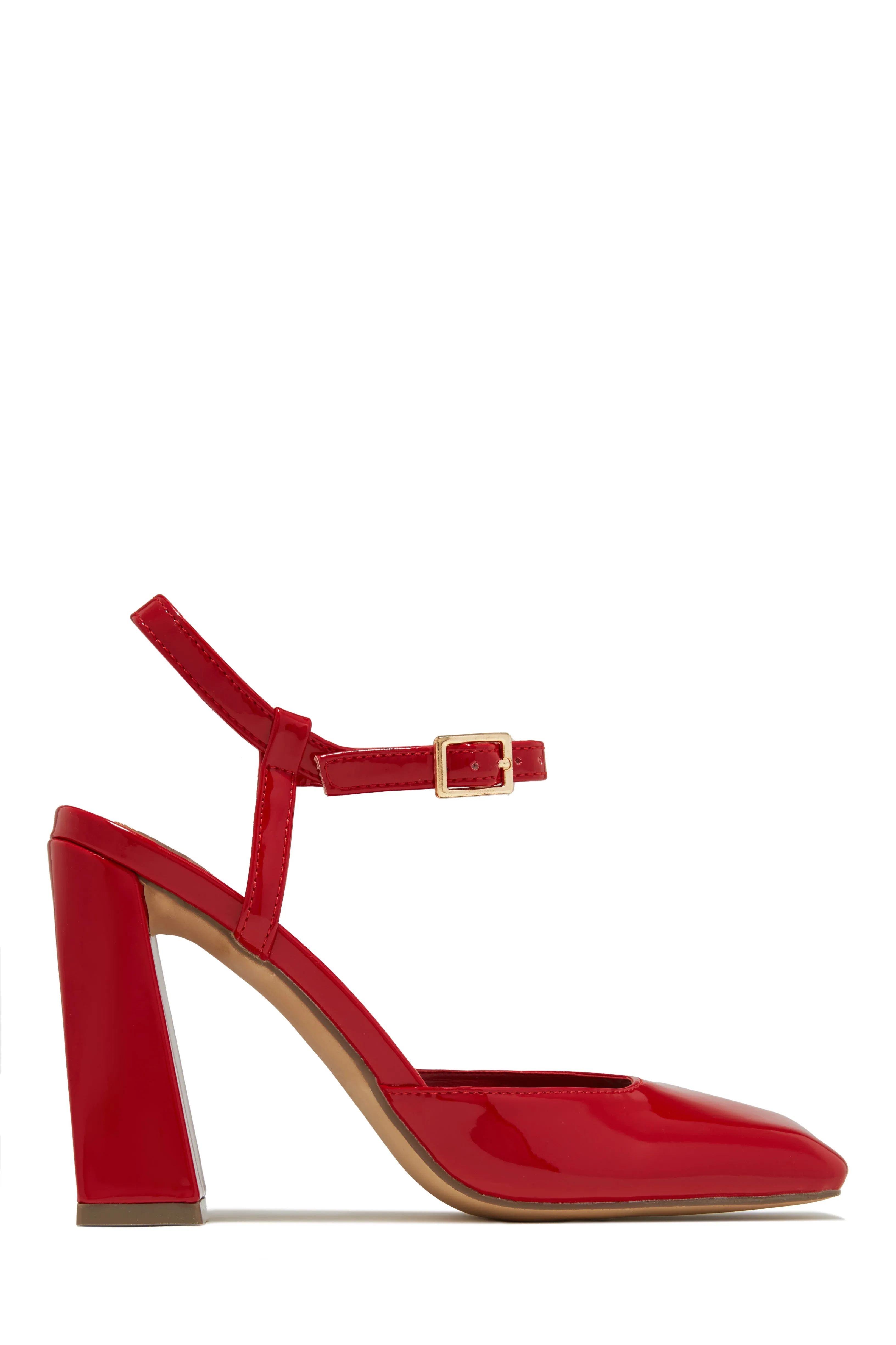 Elle Square Toe Block Heels - Black