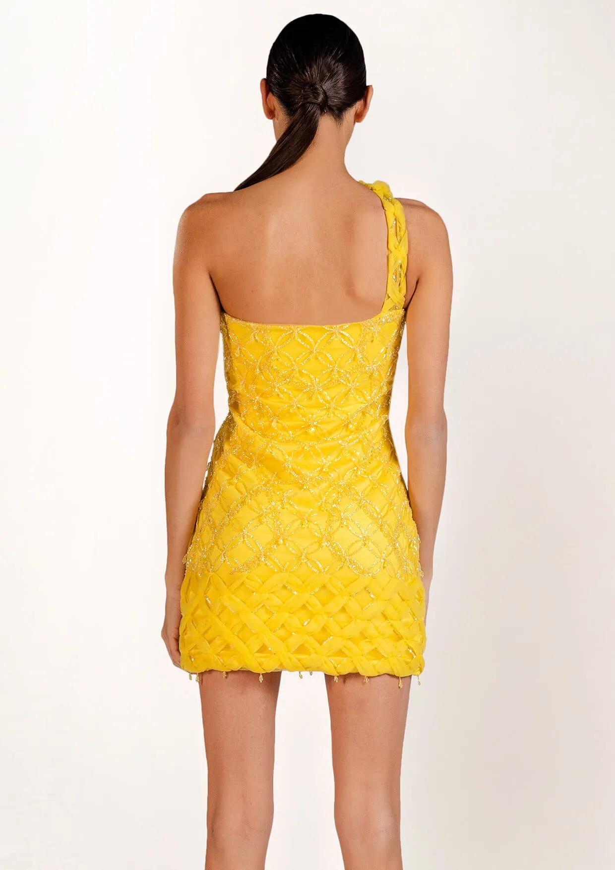 Flora Embellished Silk Mini Dress
