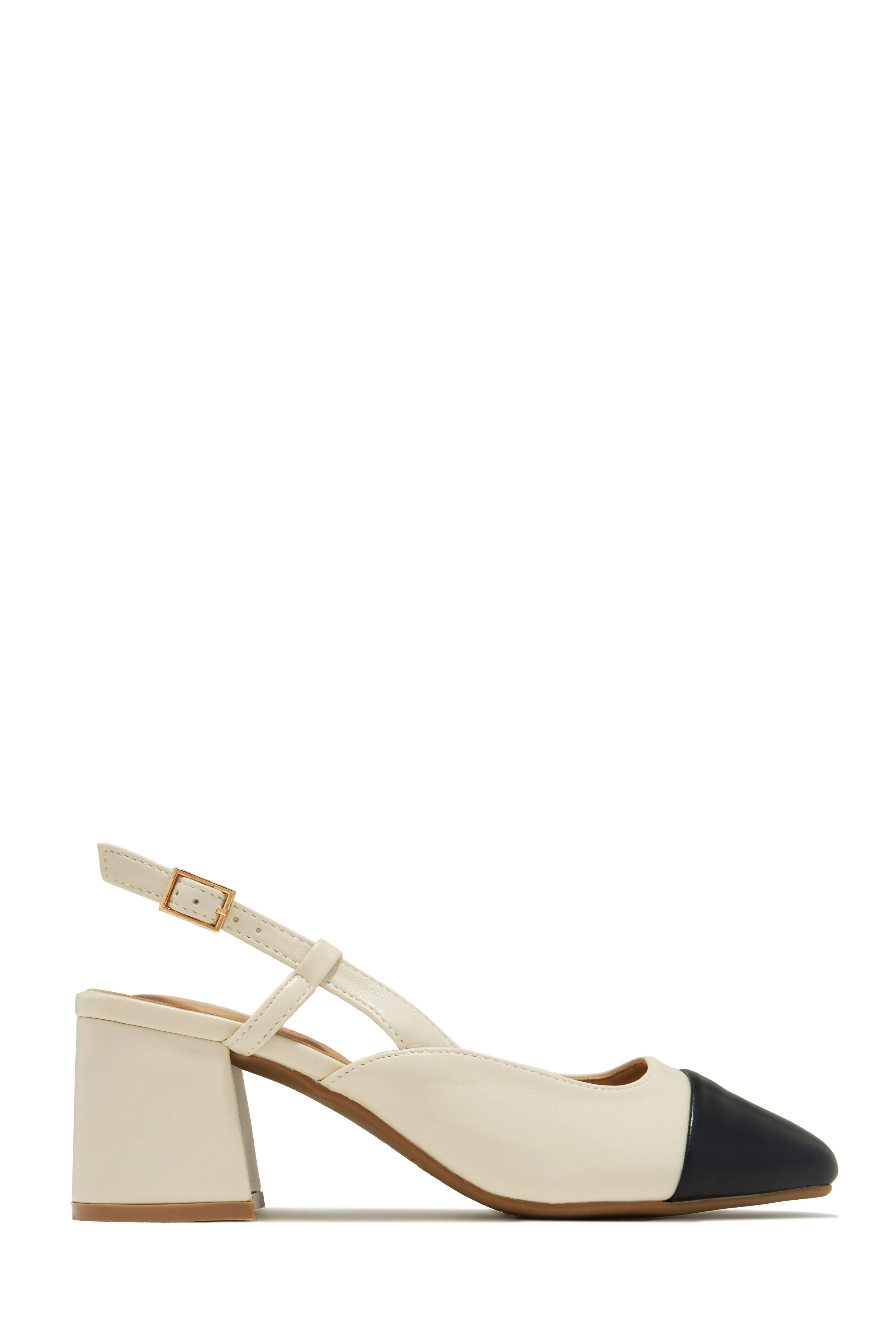 Irene Slingback Block Mid Heels - Black