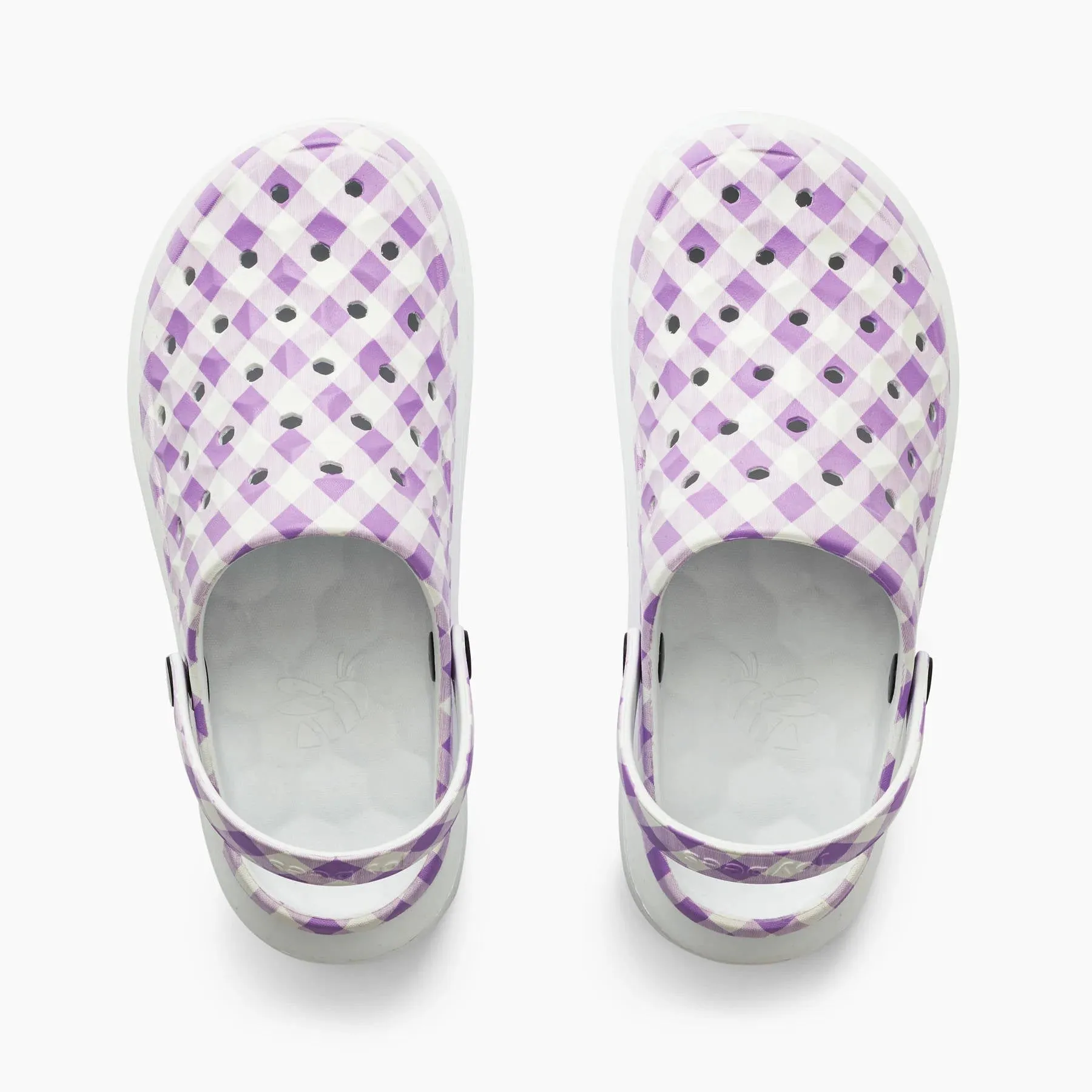 Joybees Womens Varsity Clog Graphic Lilac Gingham