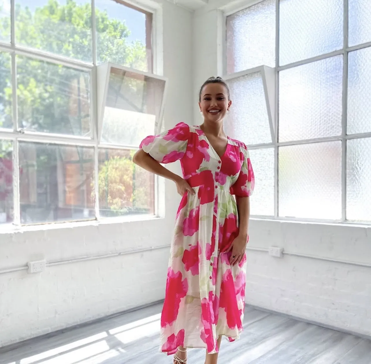 Magenta Floral Dress