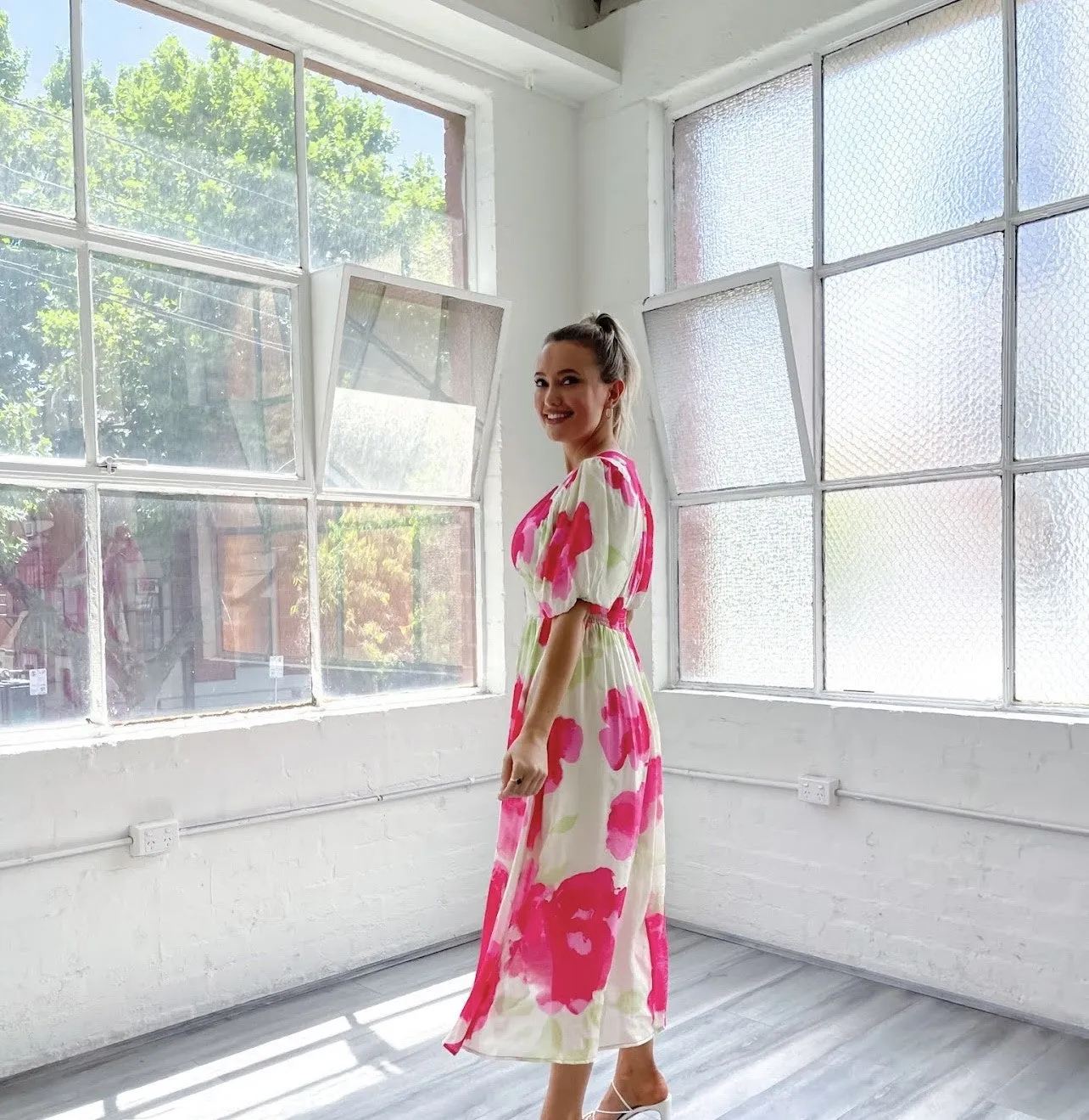 Magenta Floral Dress