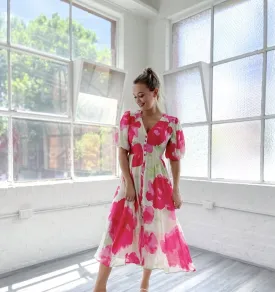 Magenta Floral Dress