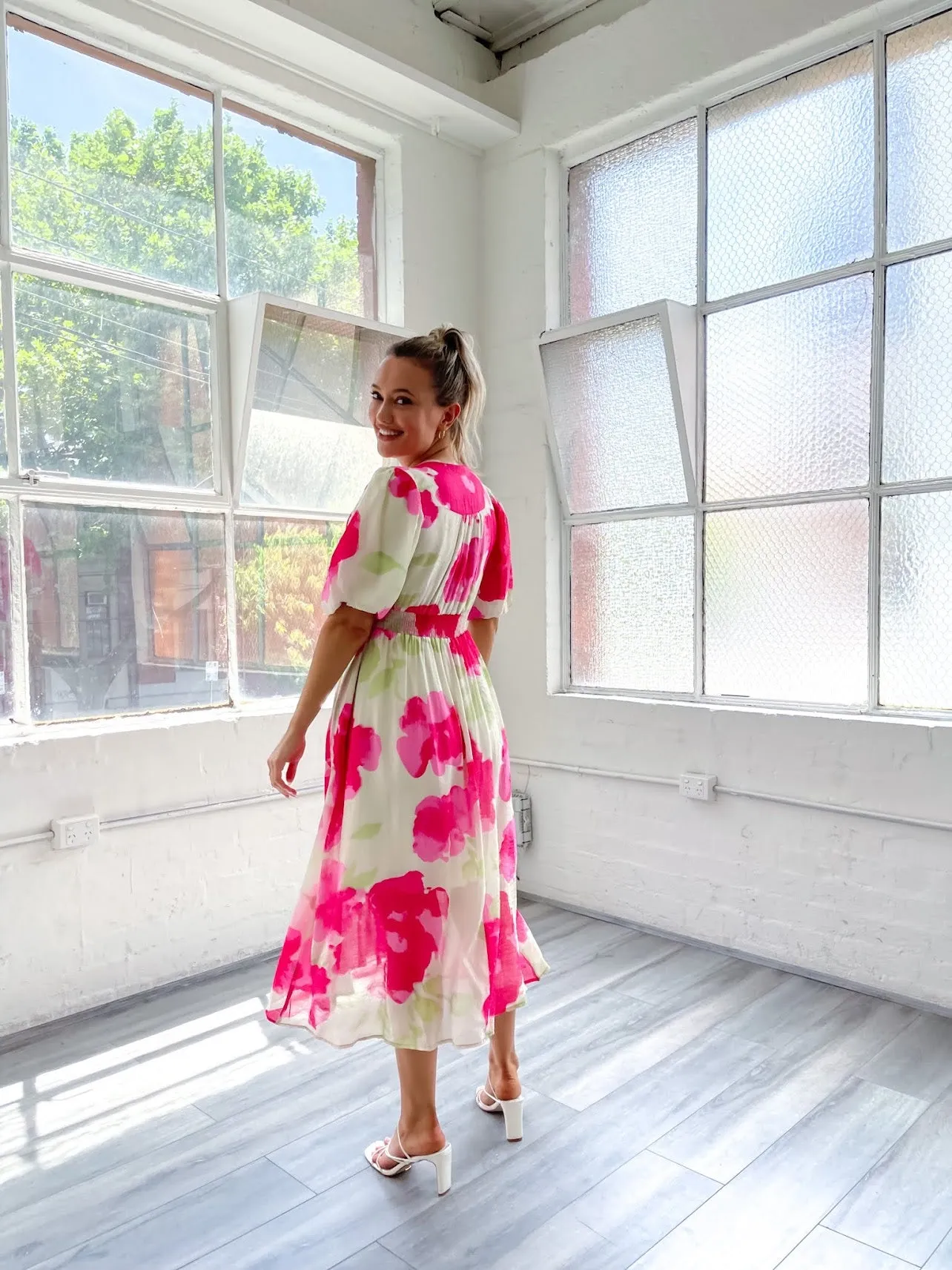 Magenta Floral Dress