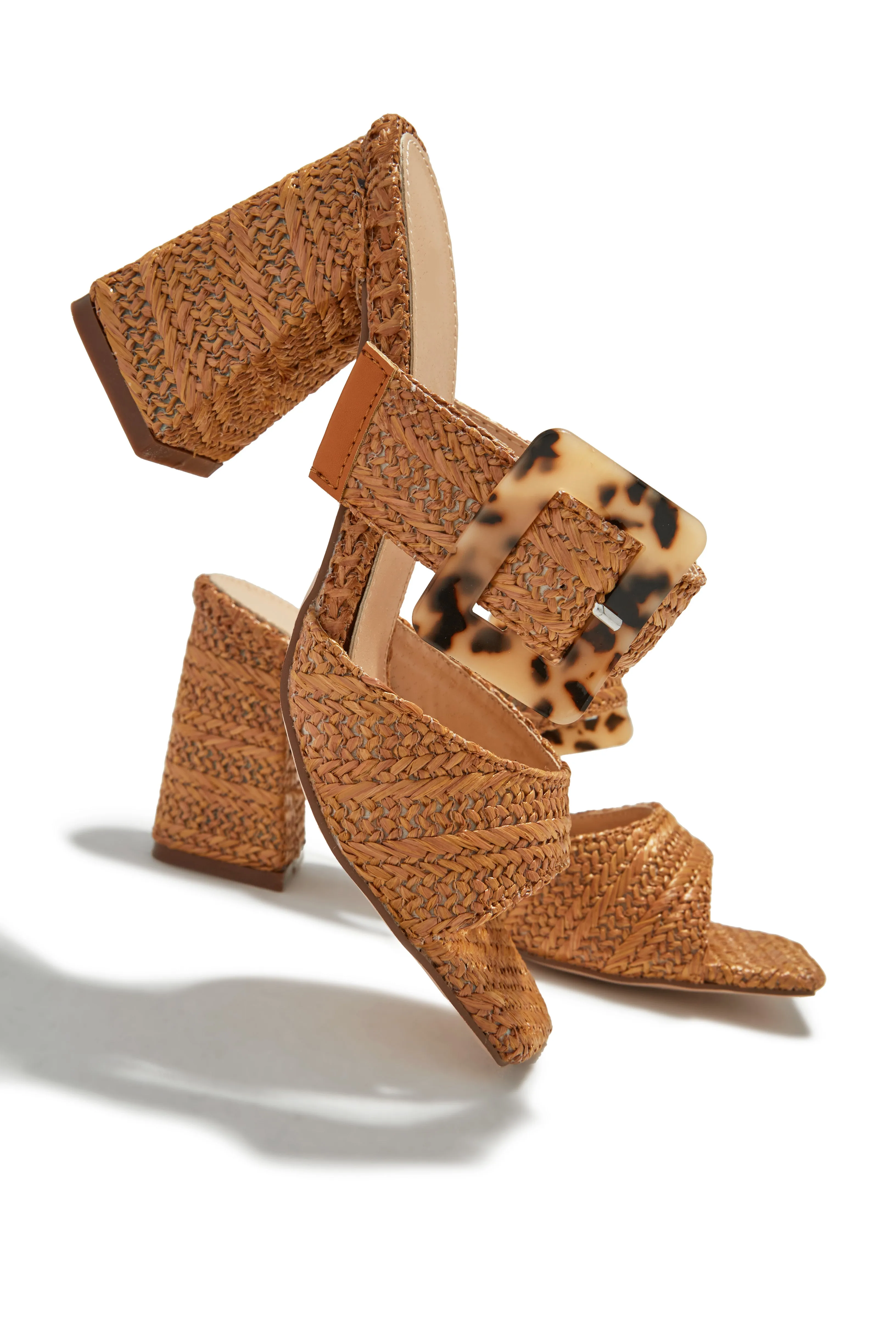 Naya Block Heel Mules - Tan