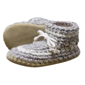 Padraig Cottage Youth Slippers - Grey Stripe