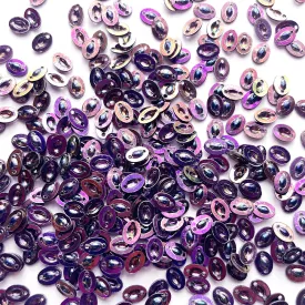 Sequins - Oval - Flat - 4mm x 5mm - Purple with Blue and Copper Lights (S247)
