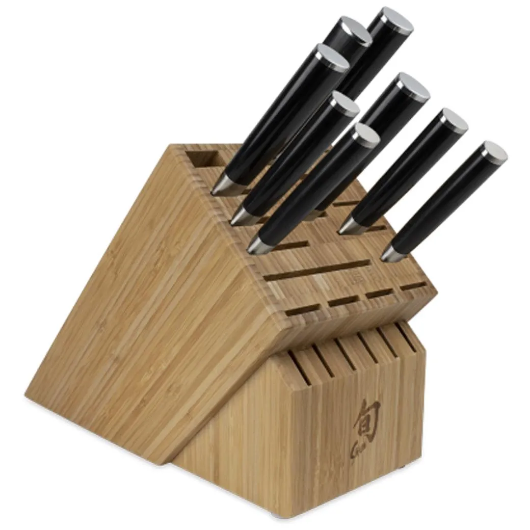 Shun Classic 9 Pc Chef's Choice Block Set w/ 22-Slot Bamboo Block