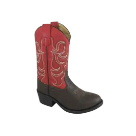 Smoky Mountain Kid's Monterey Dark Brown/Red Cowboy Boots