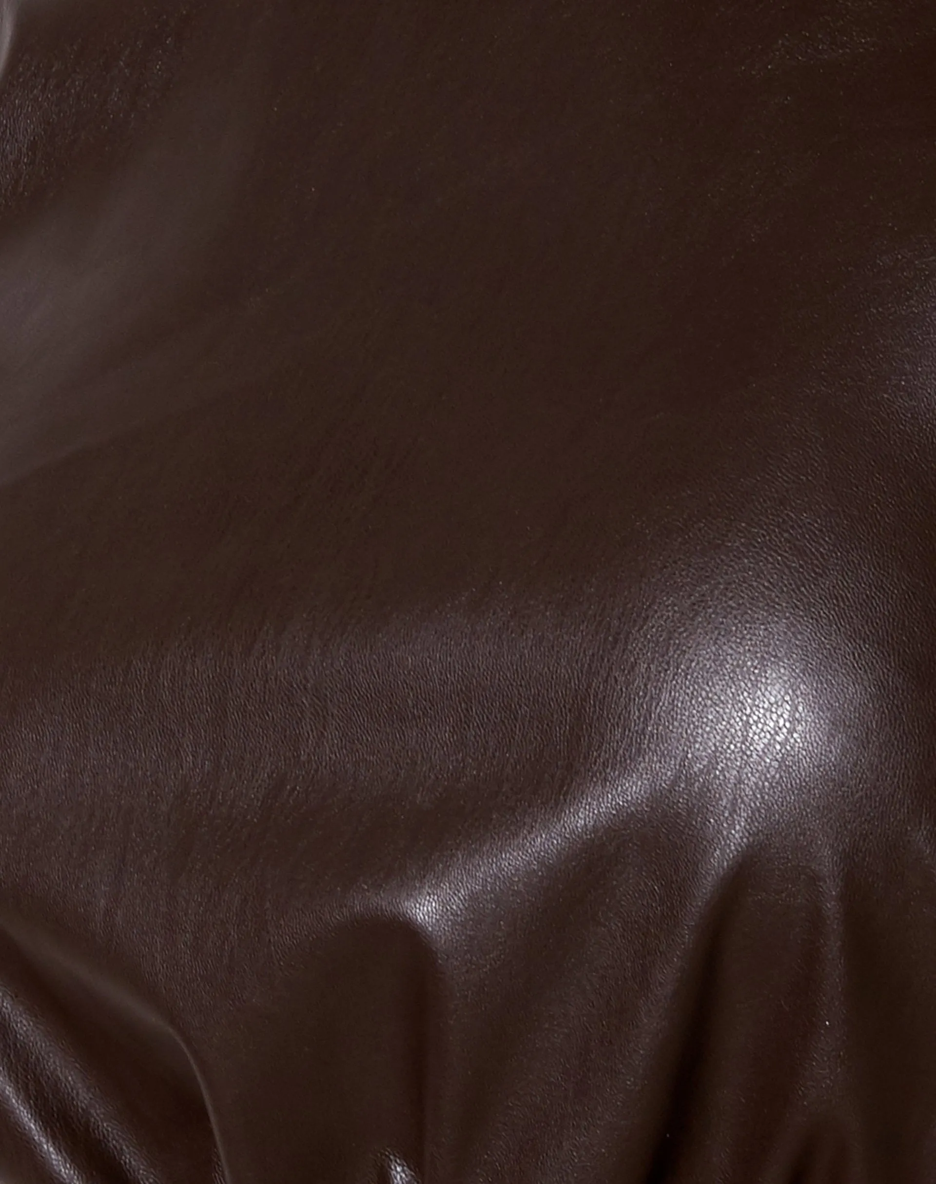 Tasve Crop Top in PU Dark Chocolate