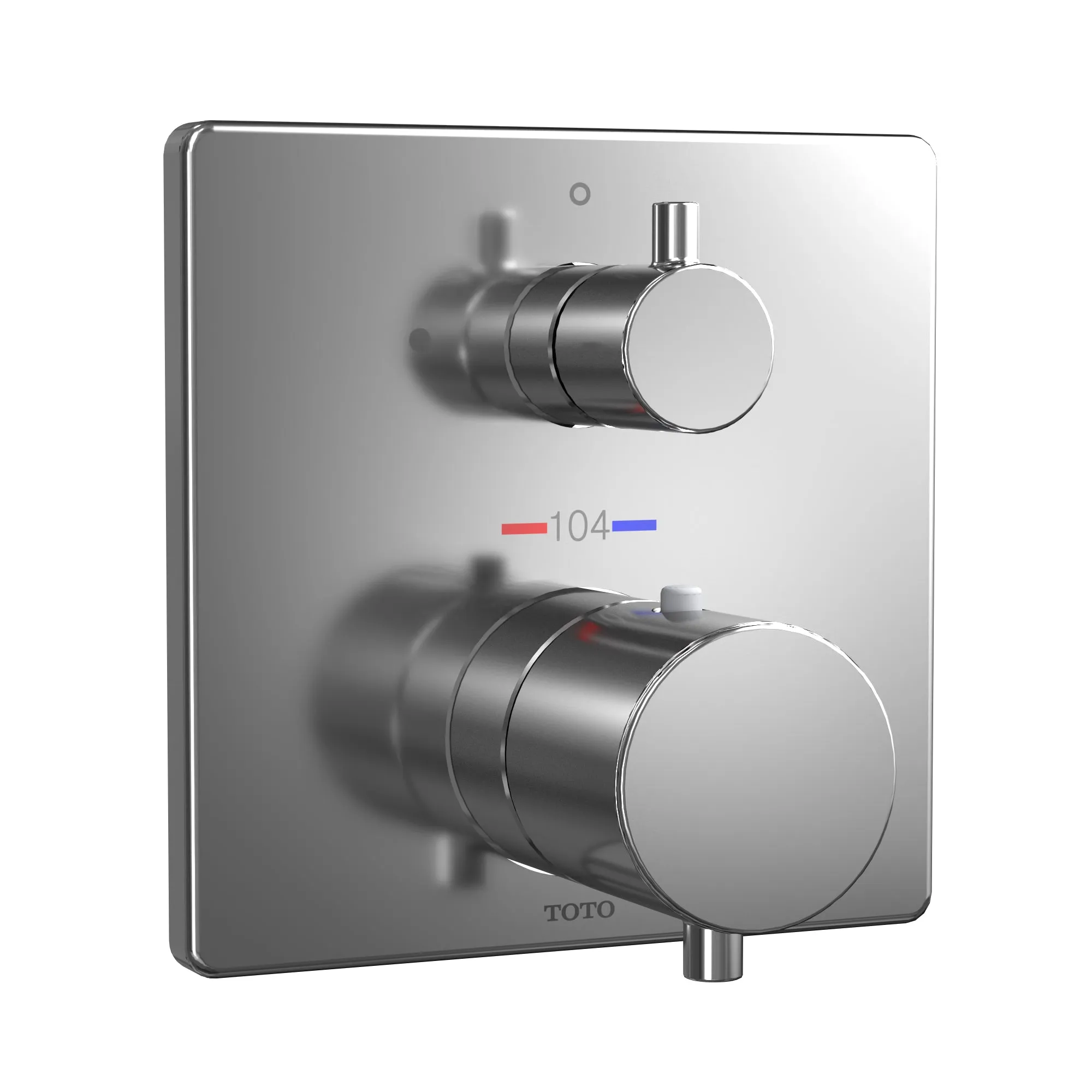 TOTO TBV02403U#CP Square Thermostatic Mixing Valve with Volume Control Shower Trim, Polished Chrome