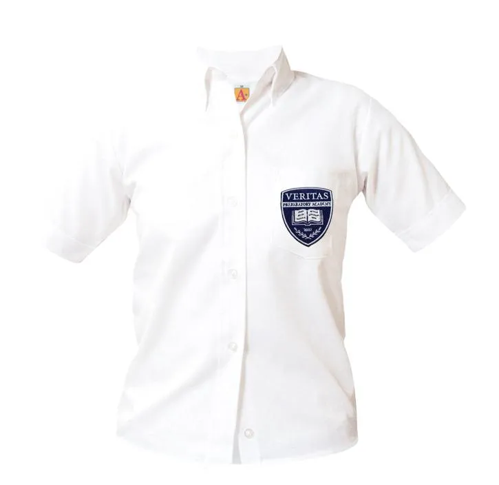 Veritas Prep Female Oxford Short Sleeve Blouse - Patch on the pocket