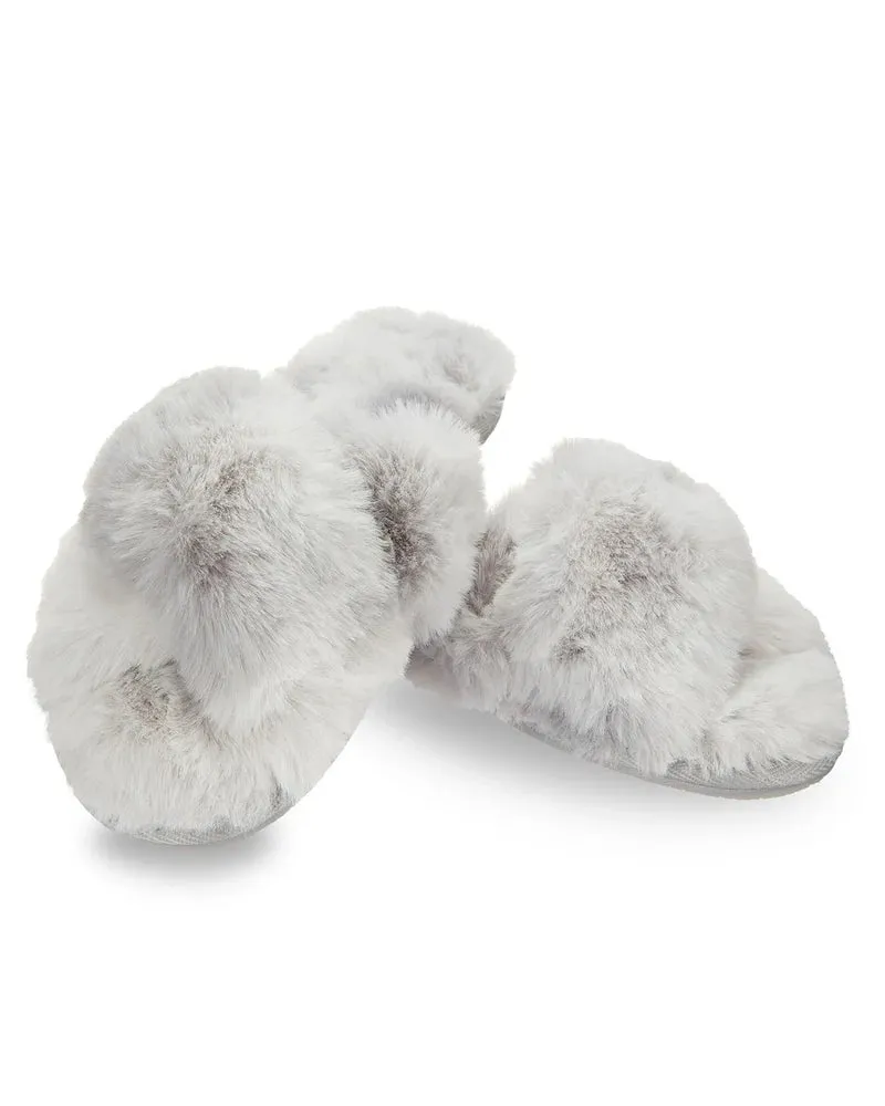 Watercolour Faux Fur Slide Slipper