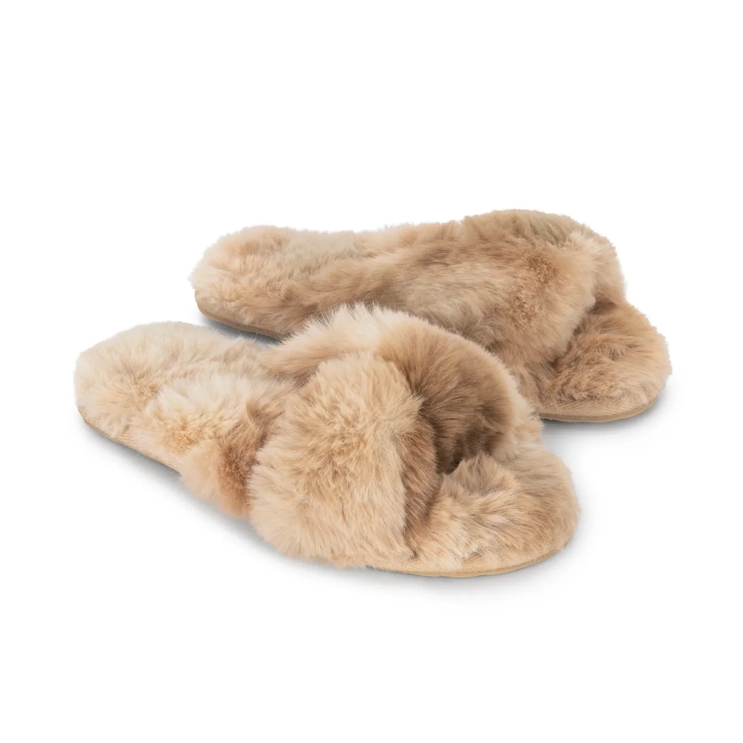 Watercolour Faux Fur Slide Slipper