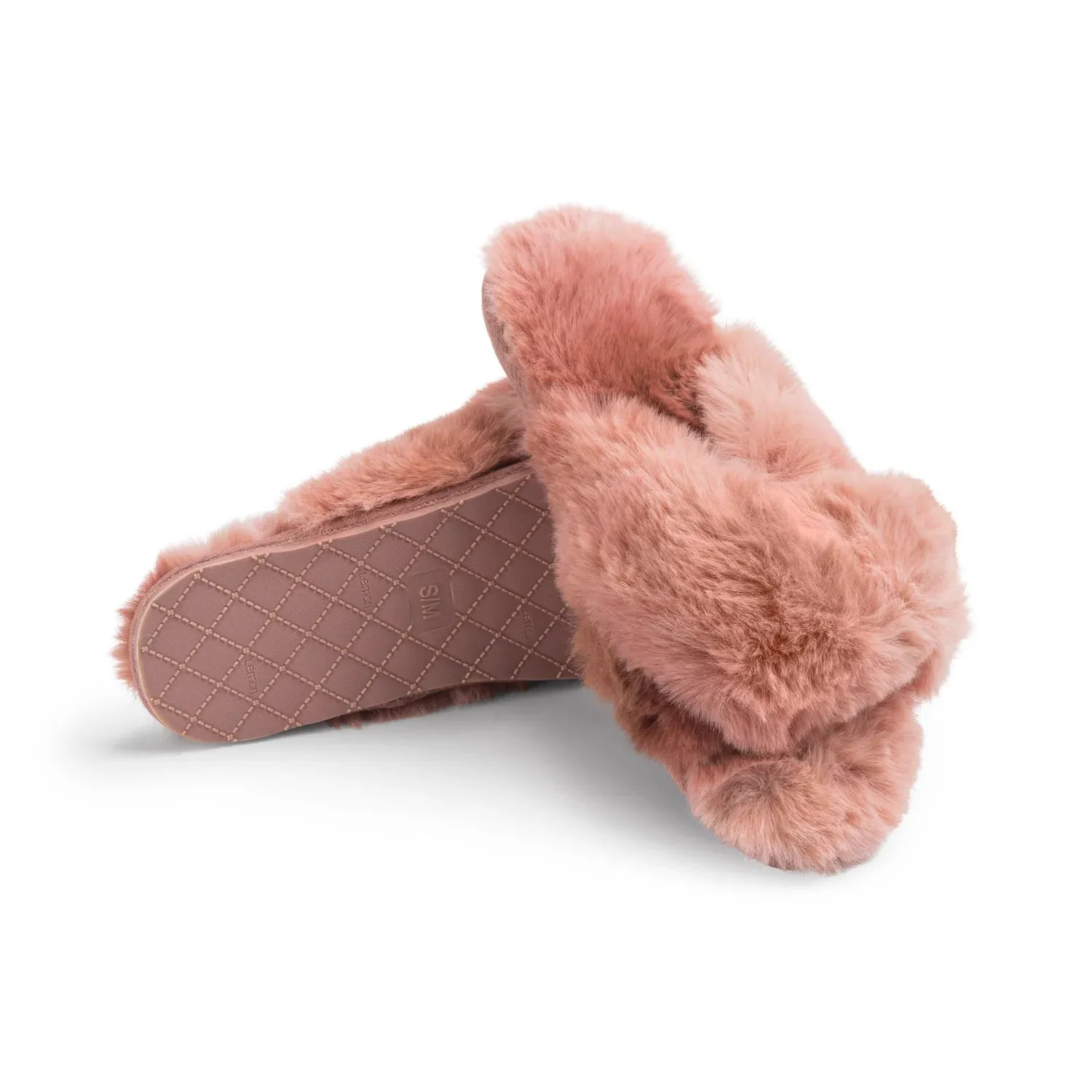 Watercolour Faux Fur Slide Slipper