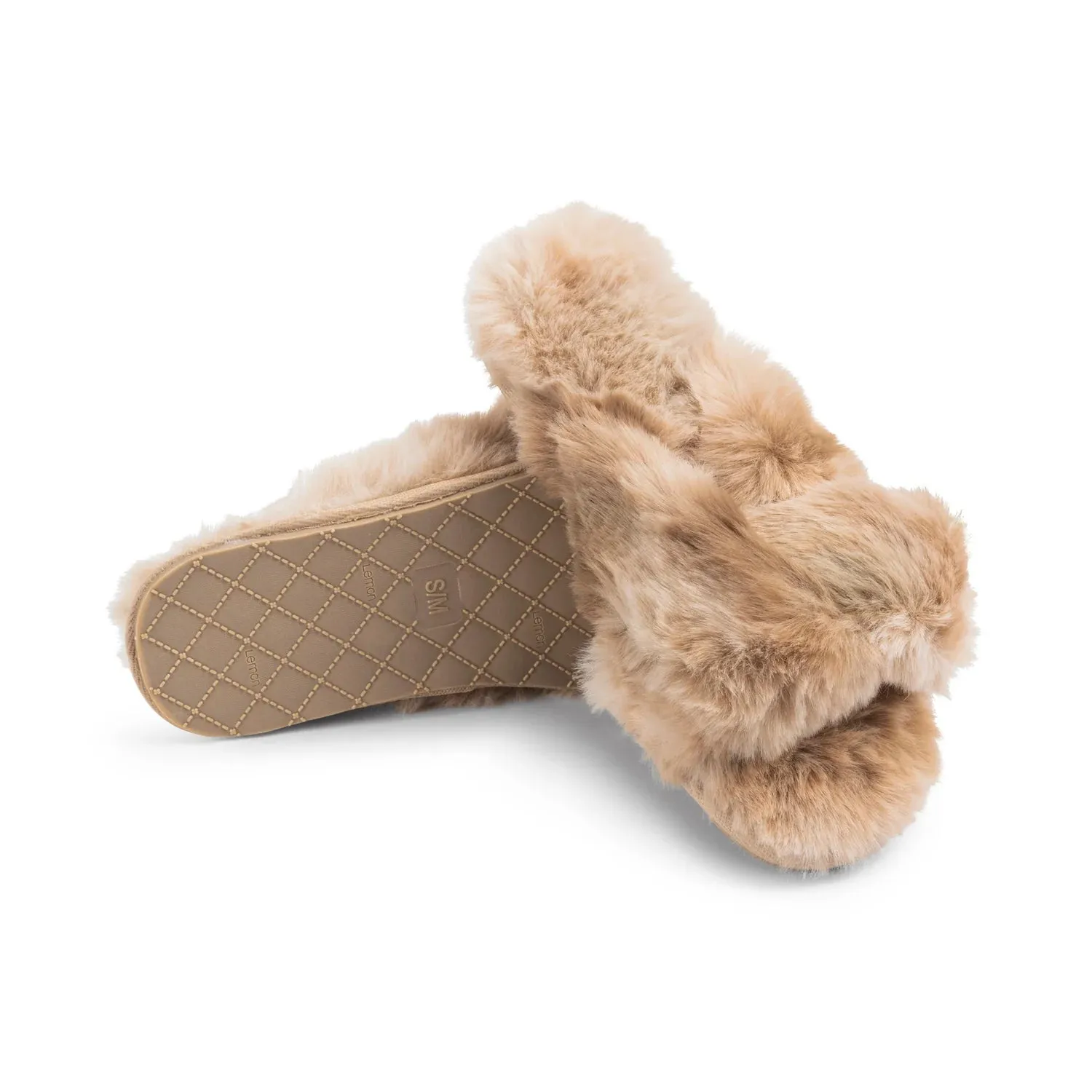 Watercolour Faux Fur Slide Slipper