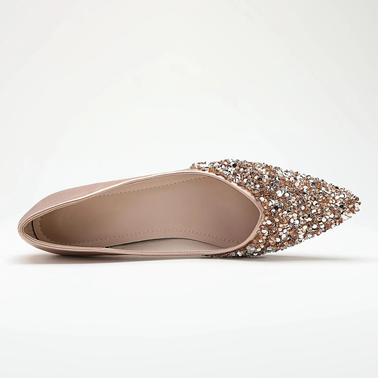 Women's Pumps, Closed Toe Chunky Heels for Women, Comfortable Work Pumps Shoes, Pointed Toe Rhinestones Dress Wedding Pumps for Women