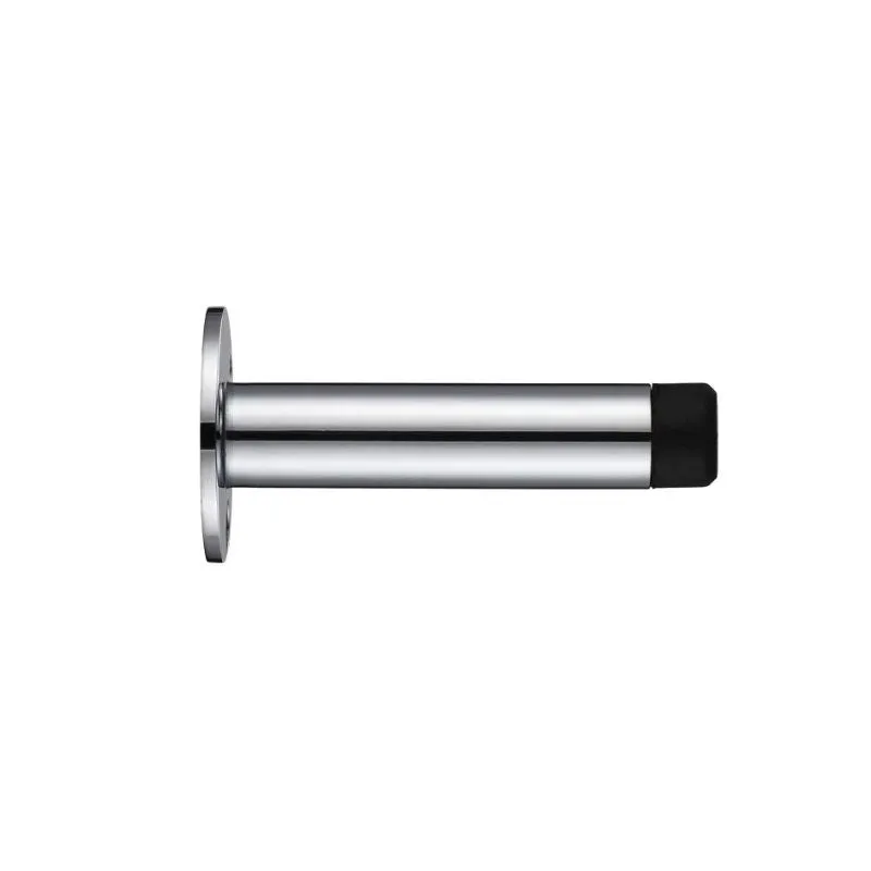 Zoo Door Stop - Cylinder - with Rose 76mm - Face Fix-Polished Chrome